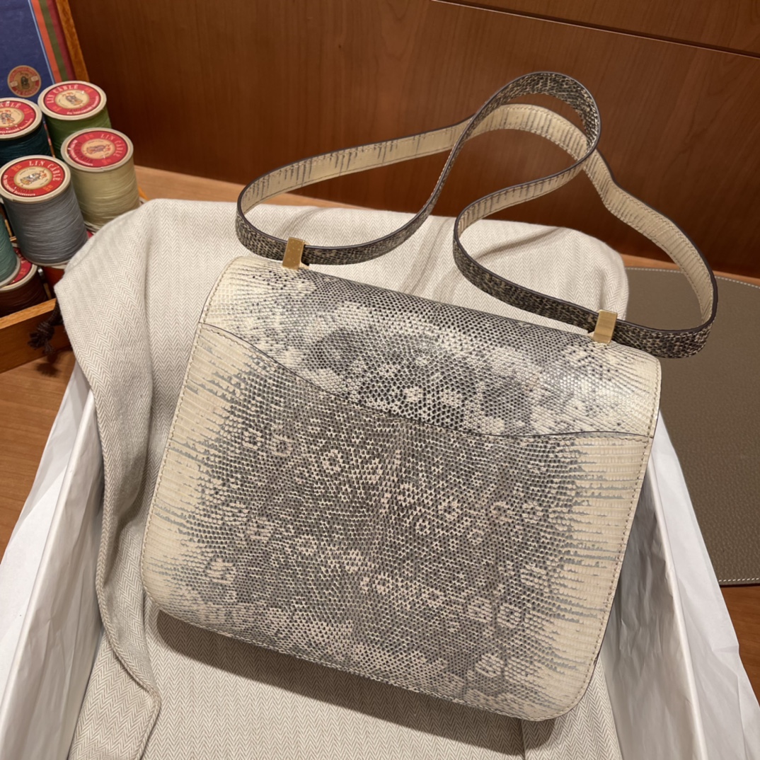 에르메스 콘스탄스24 옴브레 금장 리자드 가죽